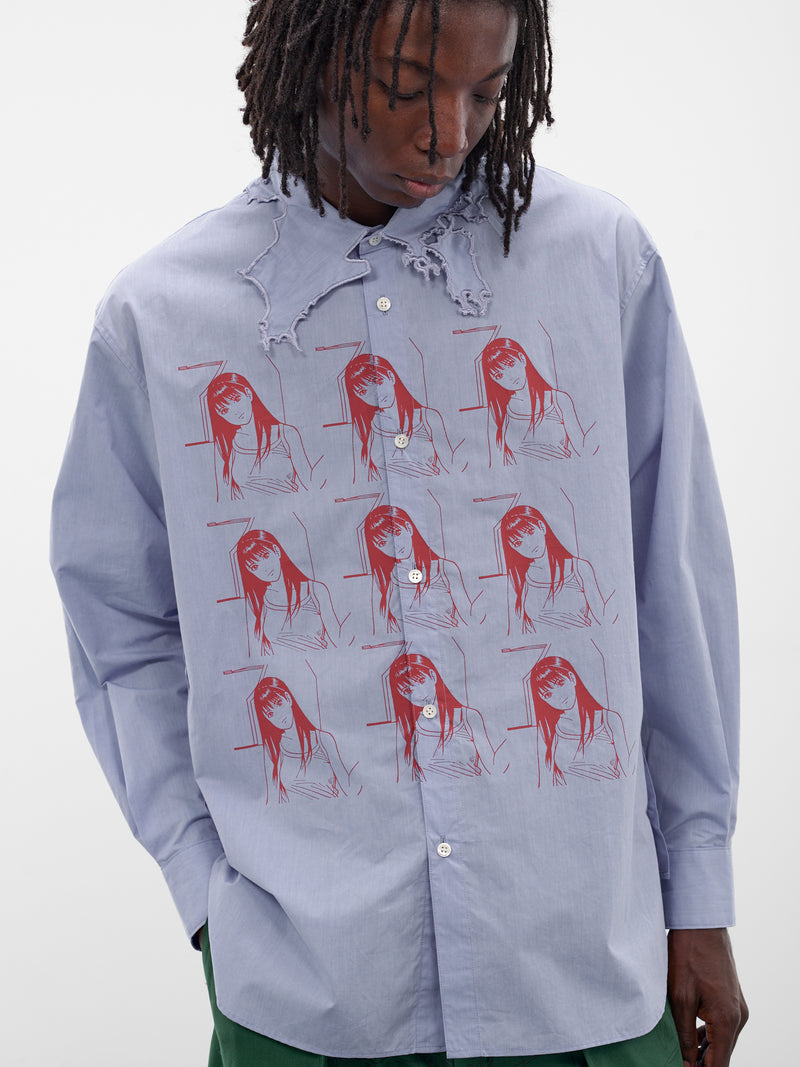 Blue Graphic Print Archipelago Shirt (SH-SV-NGA-1003-BLUE)