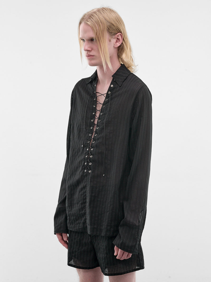 Black Eyelet Alan Shirt (SH010-M-CO0023-BLACK)