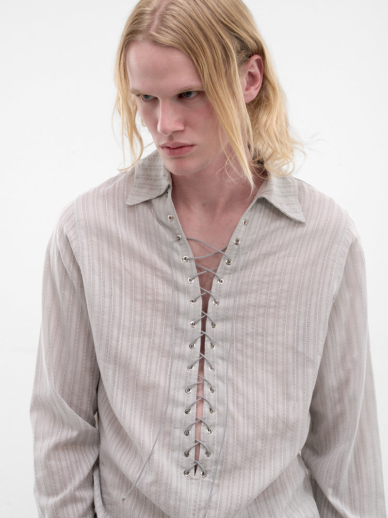 Gray Eyelet Alan Shirt (SH010-M-CO0023-GREY)
