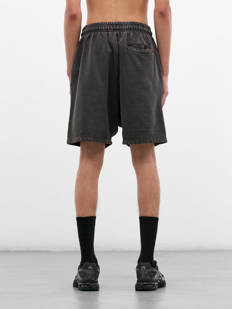 Washed Black Cotton Sweat Shorts (SH01012-WASHED-BLACK)