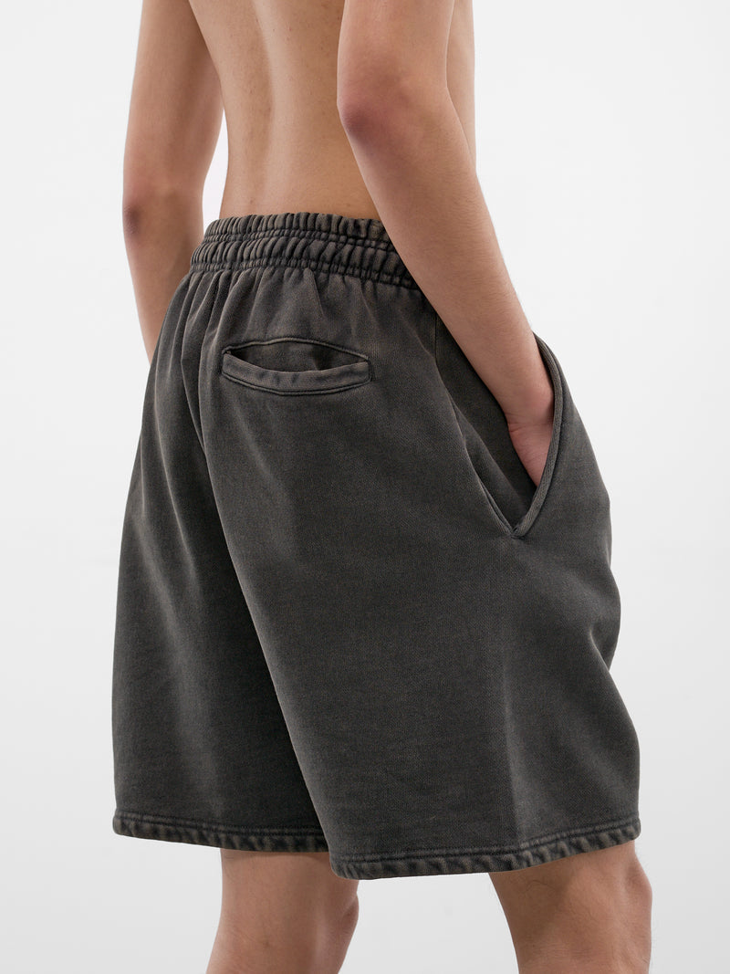 Washed Black Cotton Sweat Shorts (SH01012-WASHED-BLACK)