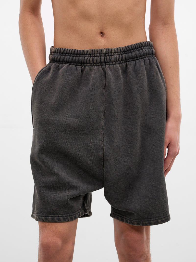 Washed Black Cotton Sweat Shorts (SH01012-WASHED-BLACK)