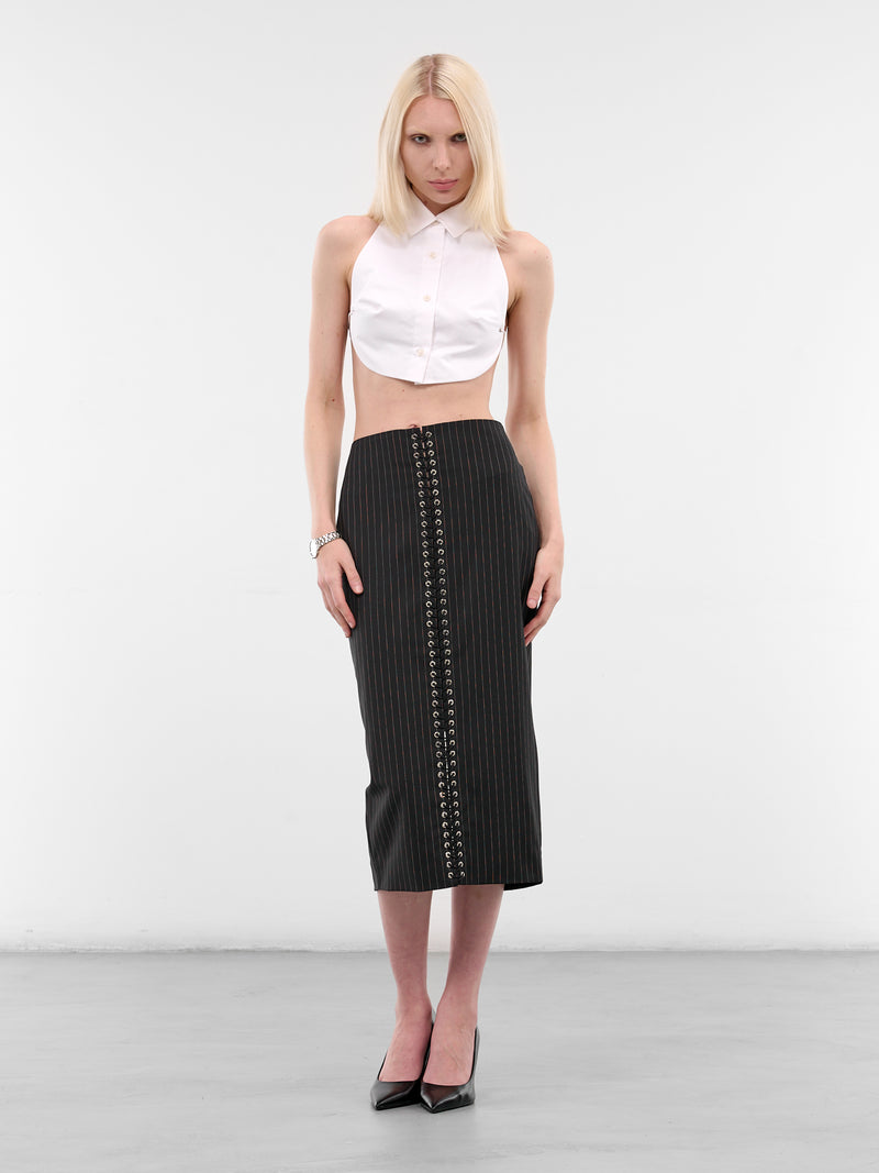 LUDOVIC DE SAINT SERNIN Pinstripe Pencil Skirt | H.Lorenzo - styled