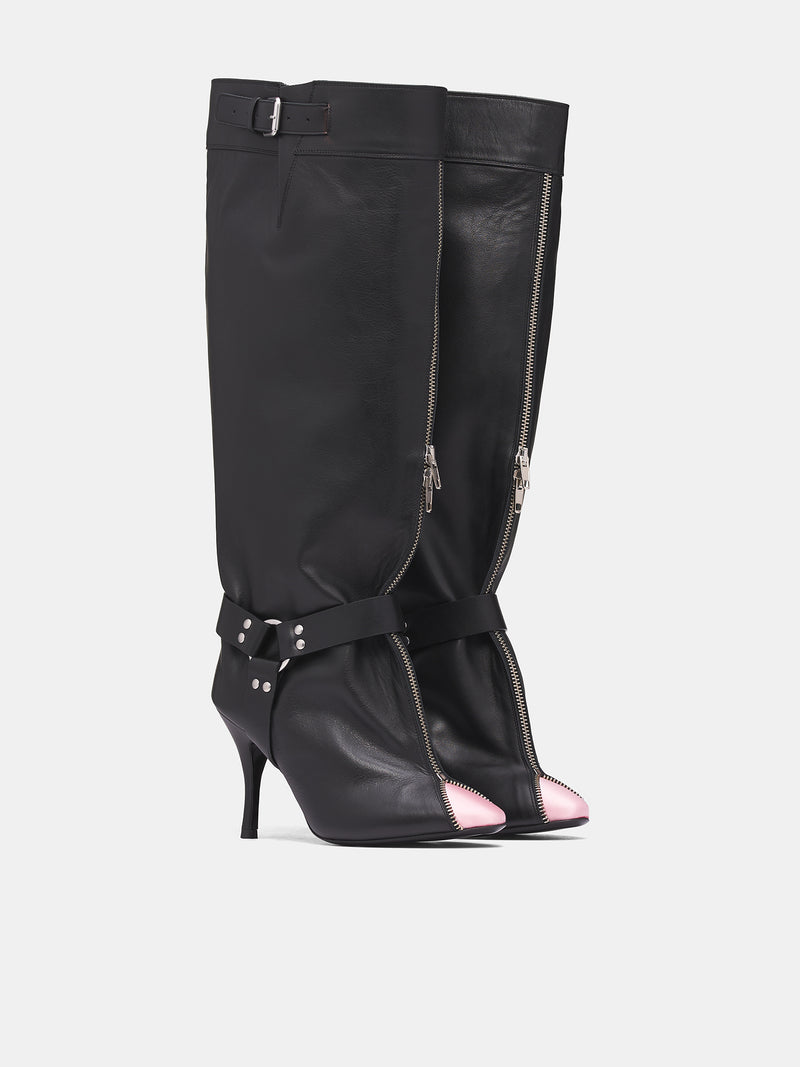 August Barron Leather Unzipped Boots | H.Lorenzo - front side