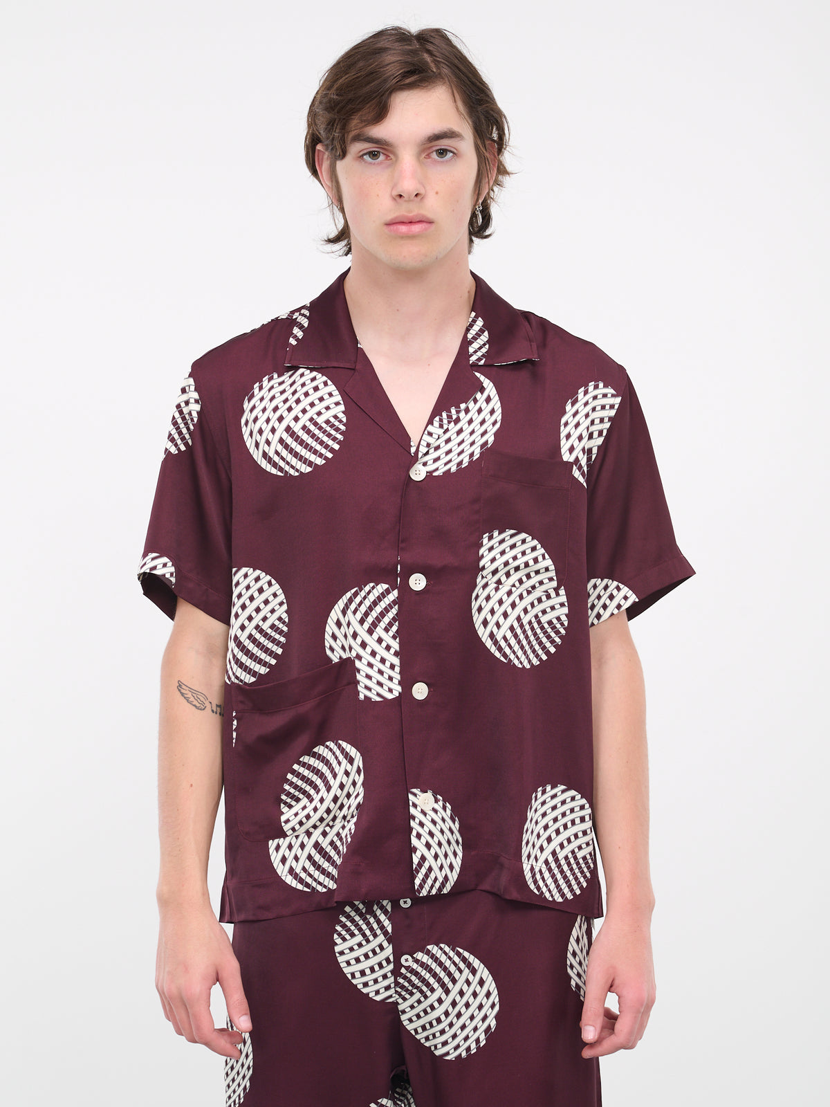 Lattice Sphere Shirt (SH082-BURGUNDY)