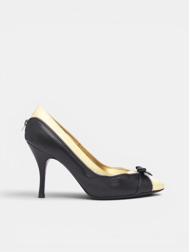 August Barron Leather Unzipped Pumps | H.Lorenzo - side