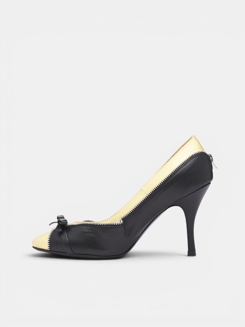 August Barron Leather Unzipped Pumps | H.Lorenzo - side left