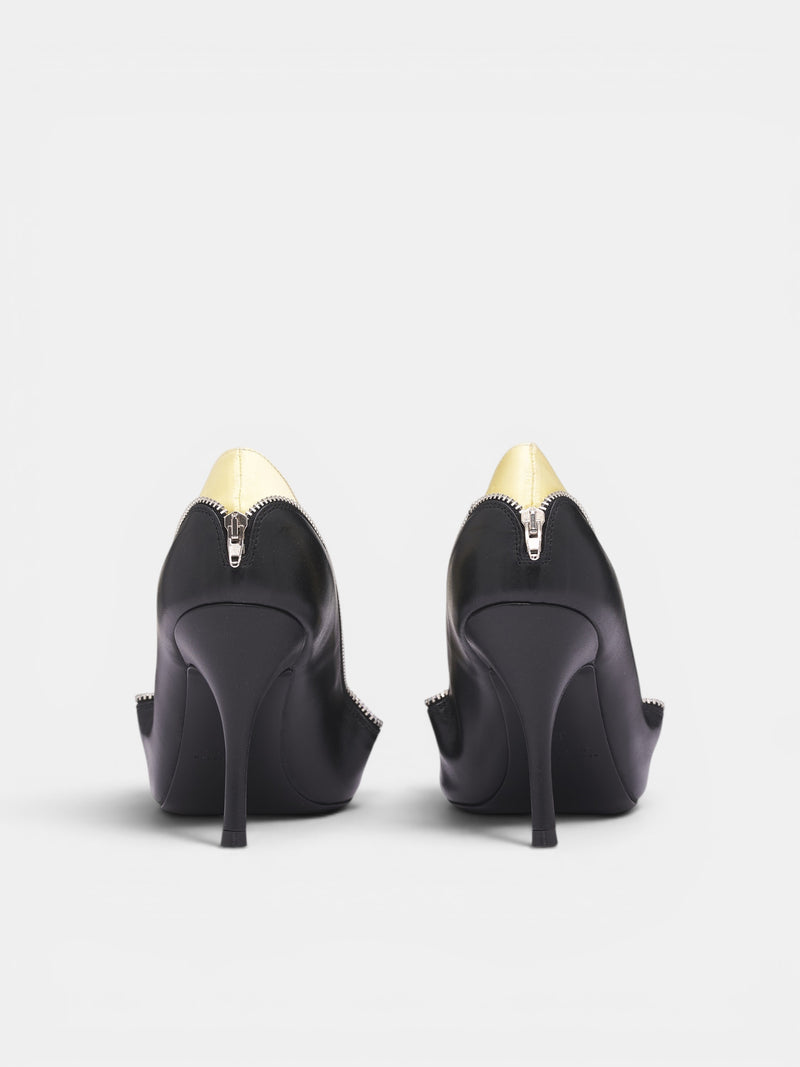 August Barron Leather Unzipped Pumps | H.Lorenzo - back
