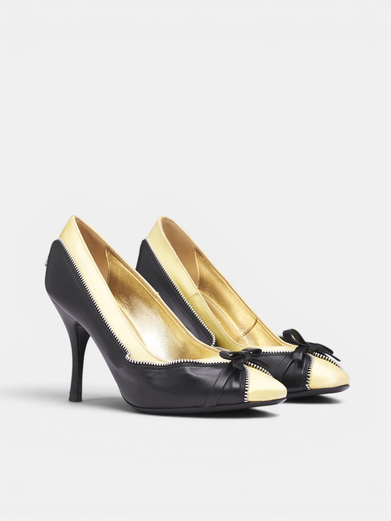 August Barron Leather Unzipped Pumps | H.Lorenzo - side front