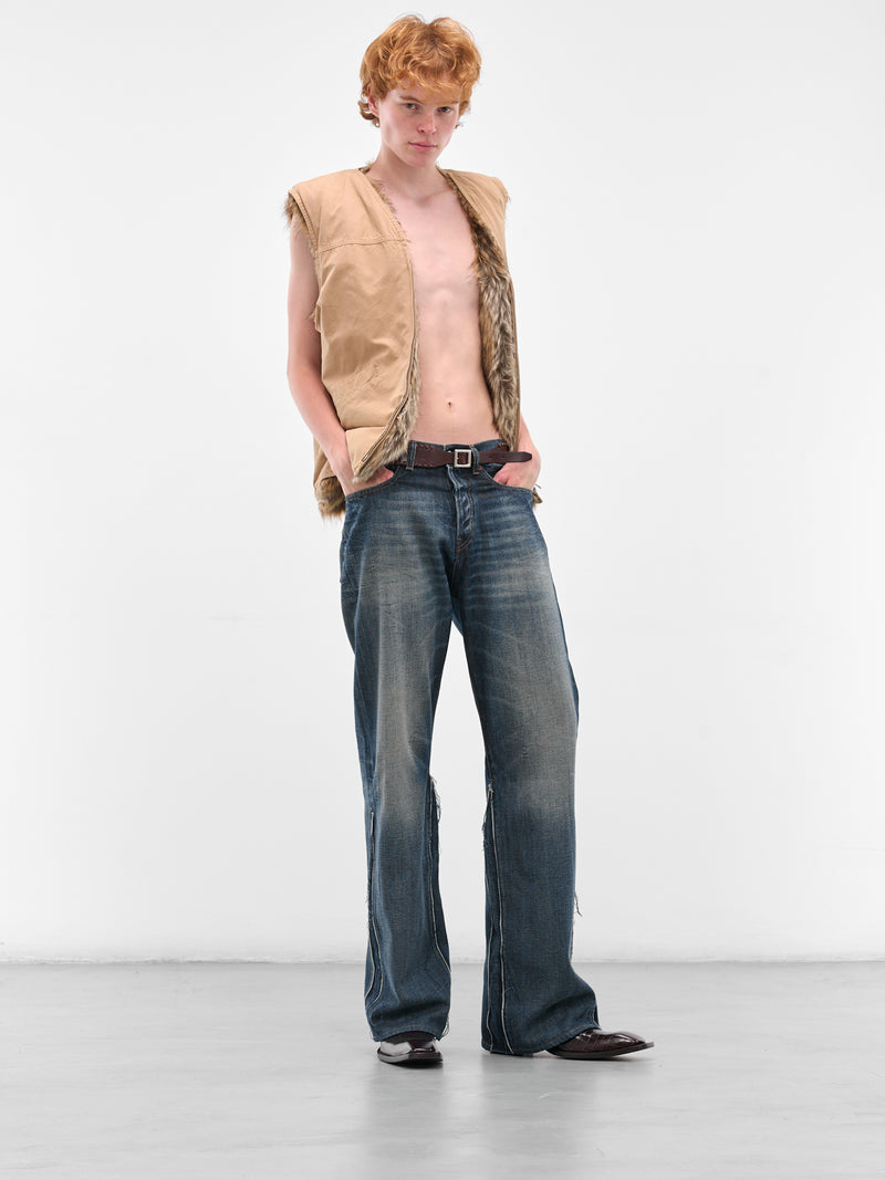 Beige Faux Fur Lined Vest (SH0FB0018-S78548-BEIGE)