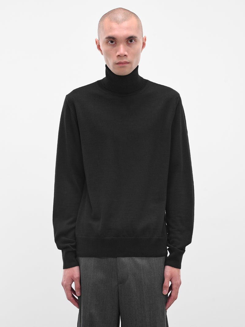 Black Wool Turtleneck Sweater (SH0HA0006-M13133-900-BLACK)