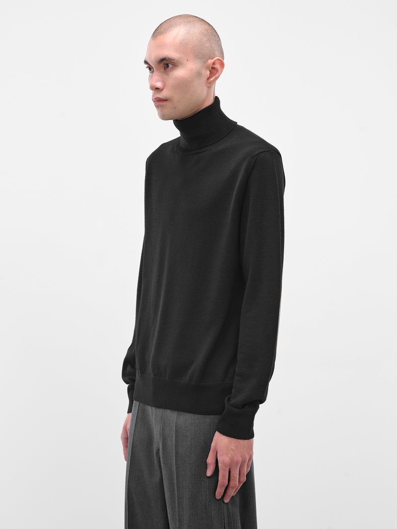 Black Wool Turtleneck Sweater (SH0HA0006-M13133-900-BLACK)