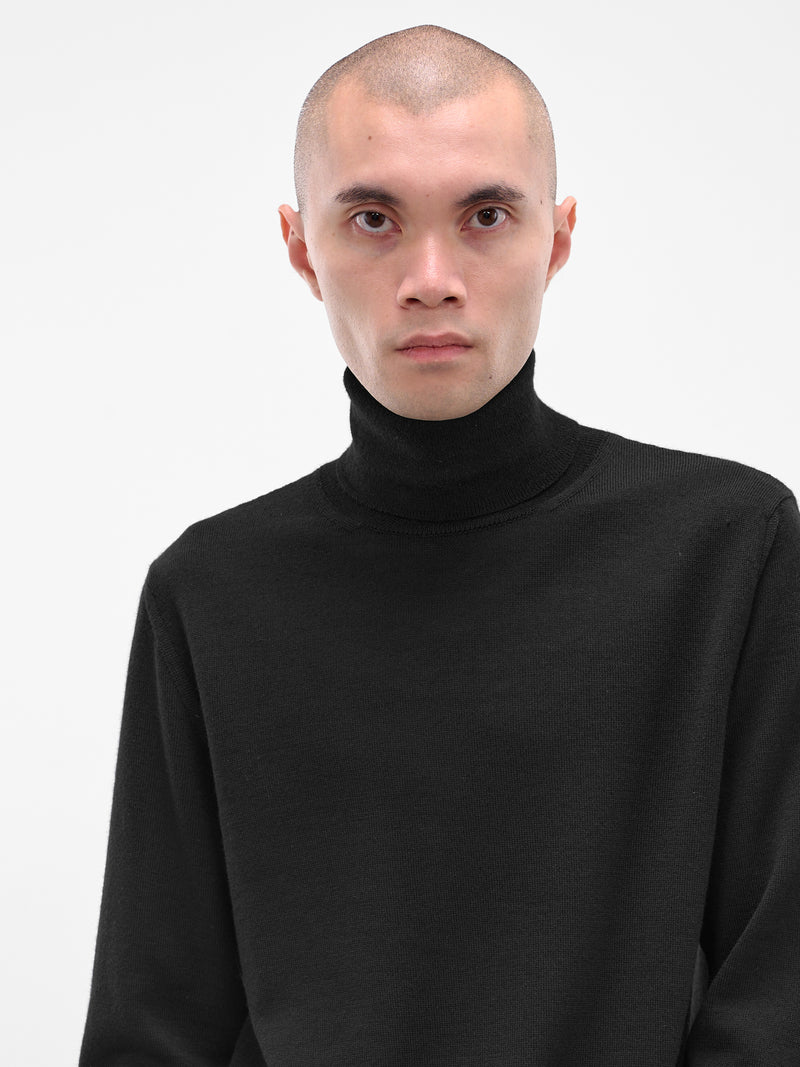 Black Wool Turtleneck Sweater (SH0HA0006-M13133-900-BLACK)