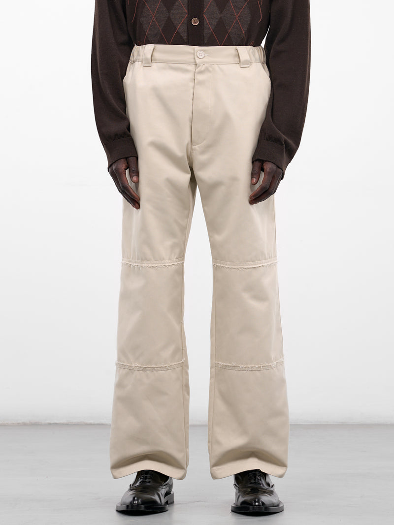 Beige Twill Wide Leg Trousers (SH0KA0044-M35729-BEIGE)