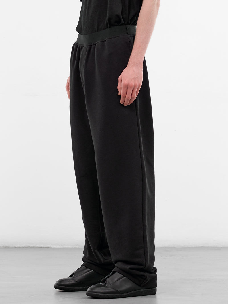 Black Relaxed Cotton-Poly Pants (SH0KA0071-S25606-900-BLACK)