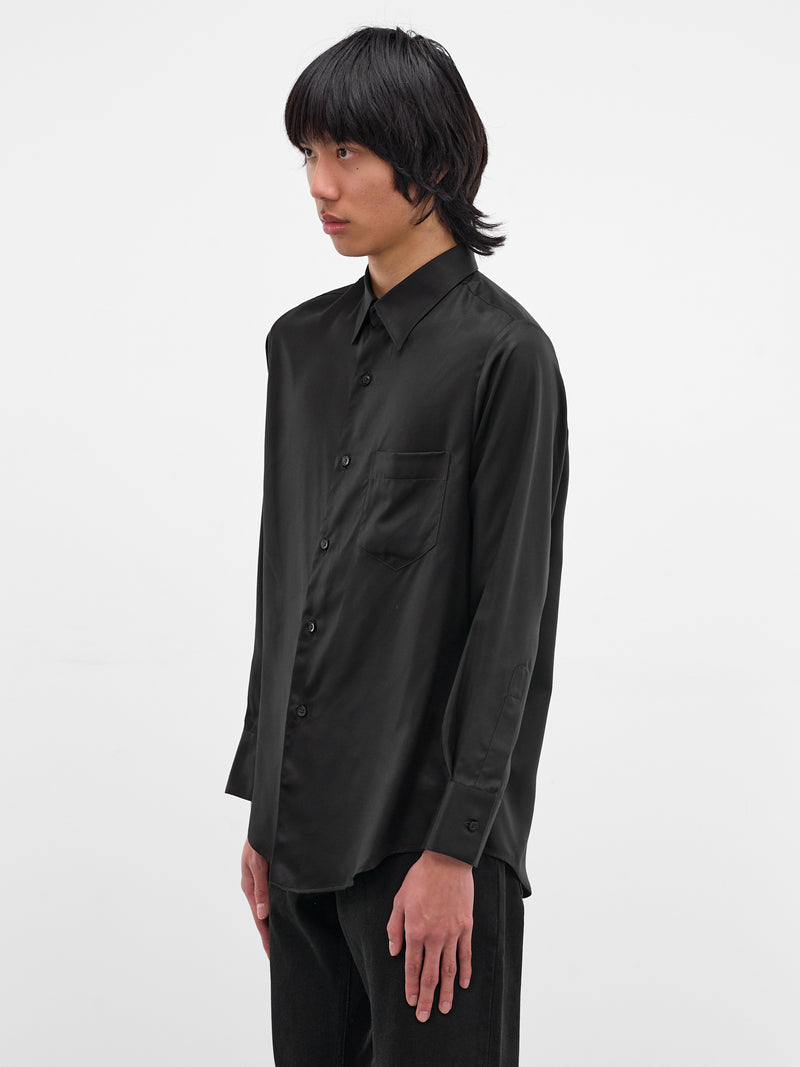 Black Tencel Button-Up Shirt (SH20-BLACK)