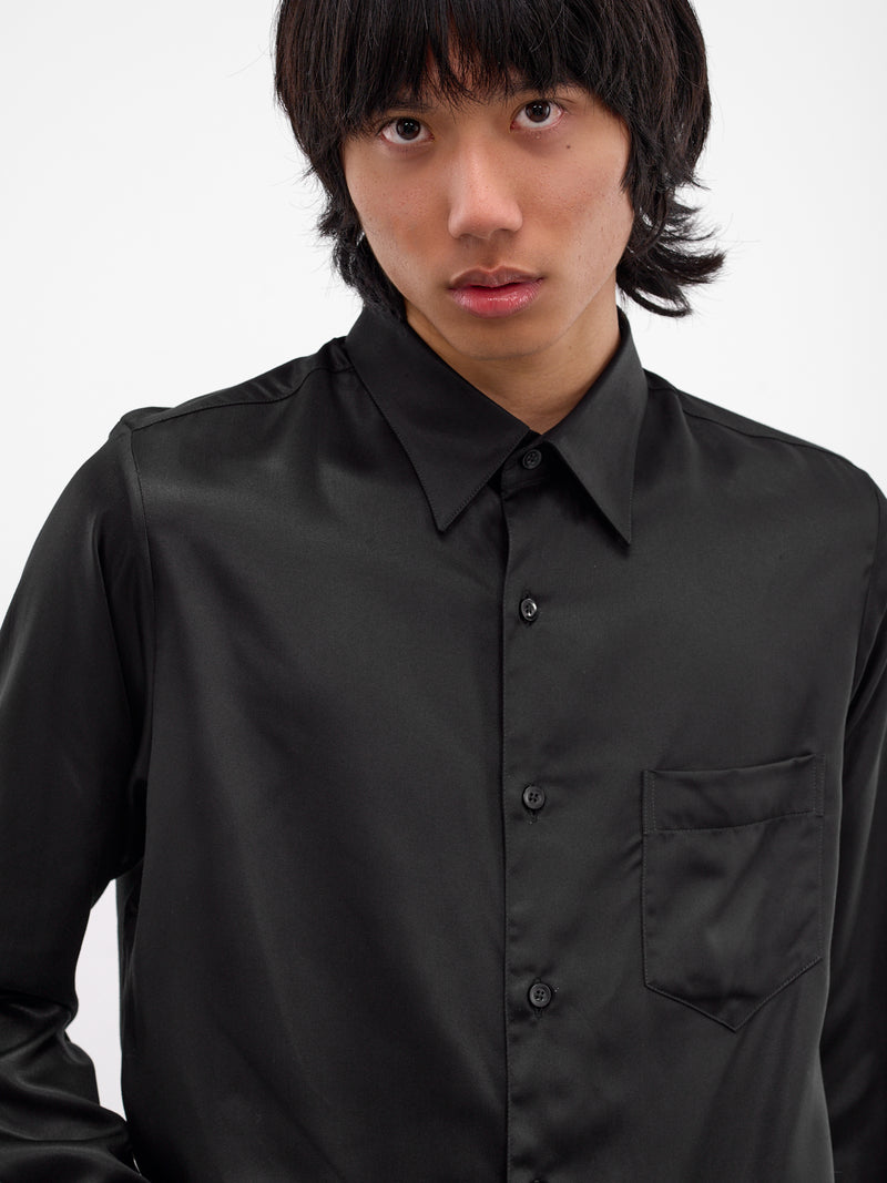 Black Tencel Button-Up Shirt (SH20-BLACK)