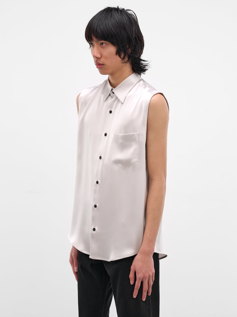Gray Satin Button-Up Shirt Vest (SH23-LIGHT)