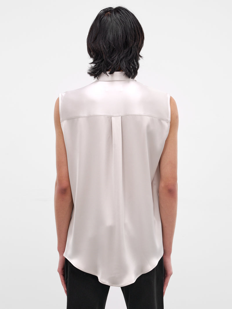 Gray Satin Button-Up Shirt Vest (SH23-LIGHT)