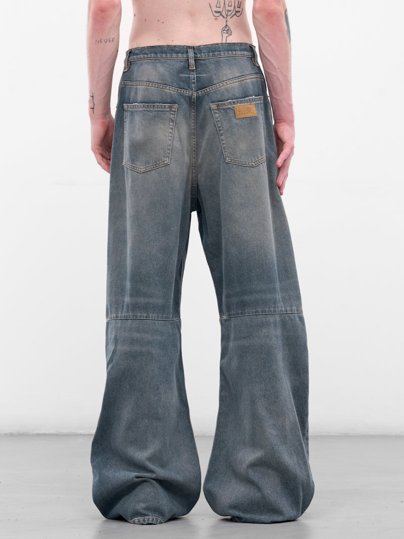 Blue Denim Wide Leg Jeans (SH2LA0039-M30017-965-DENIM-BLU)