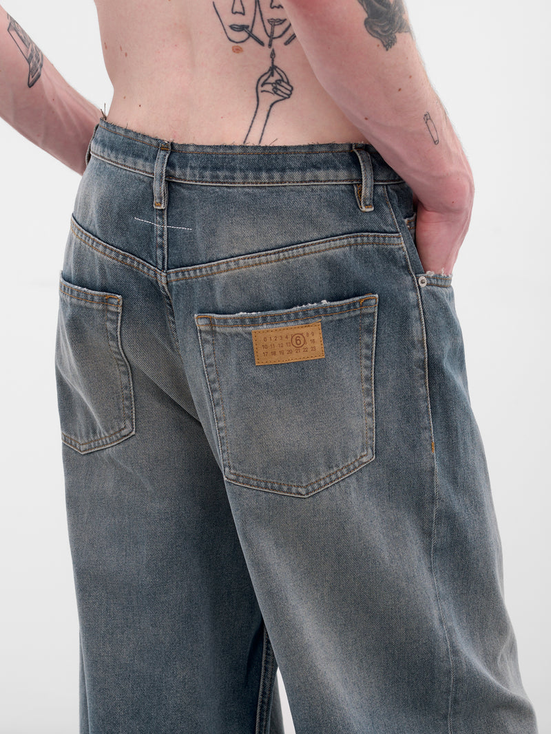 Blue Denim Wide Leg Jeans (SH2LA0039-M30017-965-DENIM-BLU)