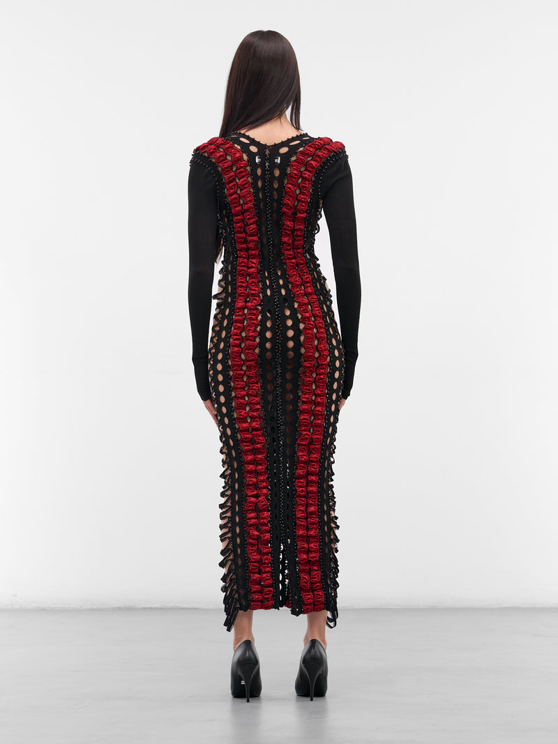 Shibari Striped Beading Maxi Dress (SHIBARI-STRIPED-BEADING-AMBER)