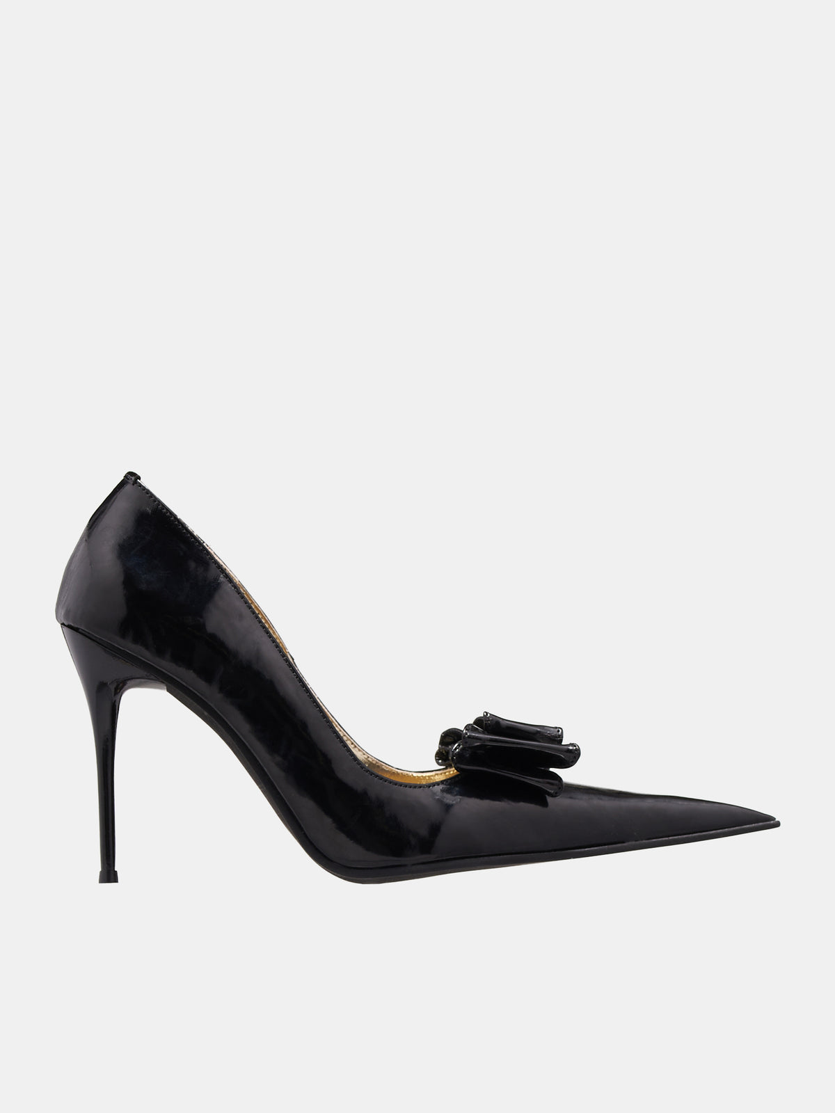 Shiny Faux Leather Pointy Heels (SHINY-FAUX-LTHR-POINTY-BLACK)
