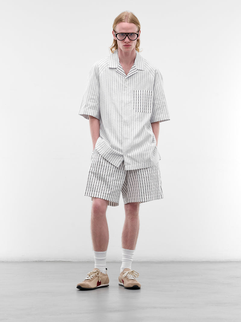 White Caleçon Striped Boxer Shorts (SOM00539AW00782-LOGO-LINE-STRI)