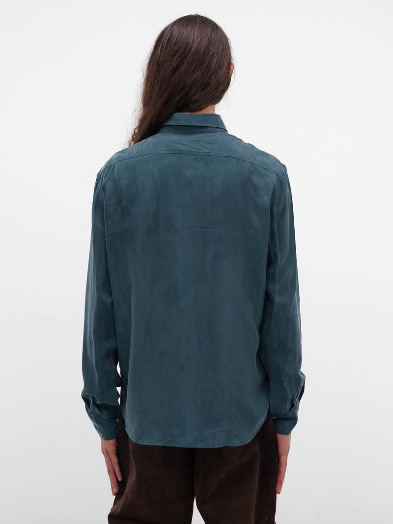 Blue Cupro-Viscose Button-Up Shirt (SHR-101-01-BLUE)