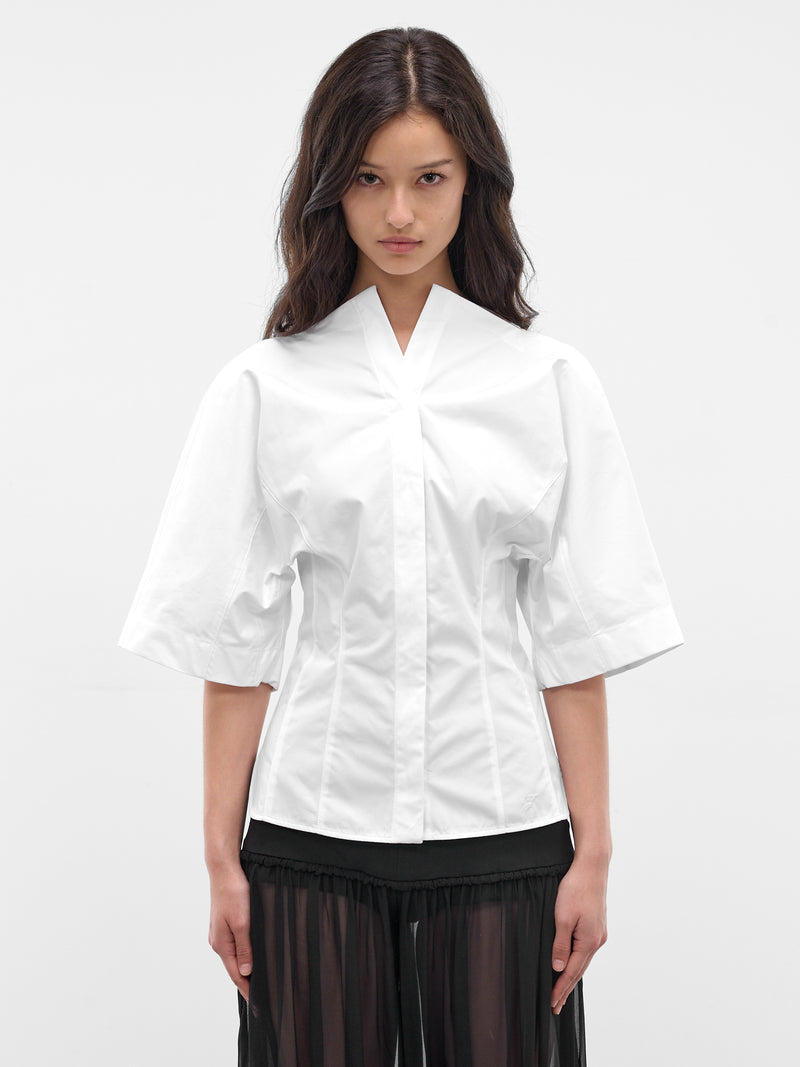 White Moisson Cotton Fitted Shirt (SHW00560AW00648-WHITE)