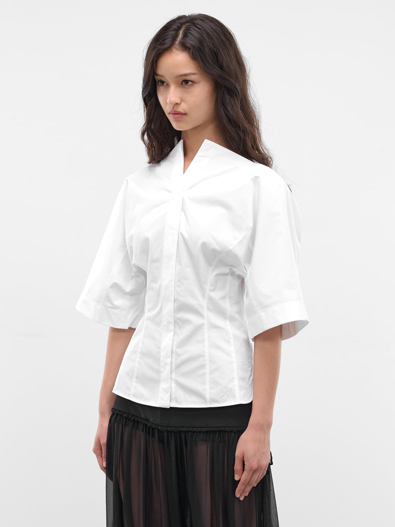 White Moisson Cotton Fitted Shirt (SHW00560AW00648-WHITE)