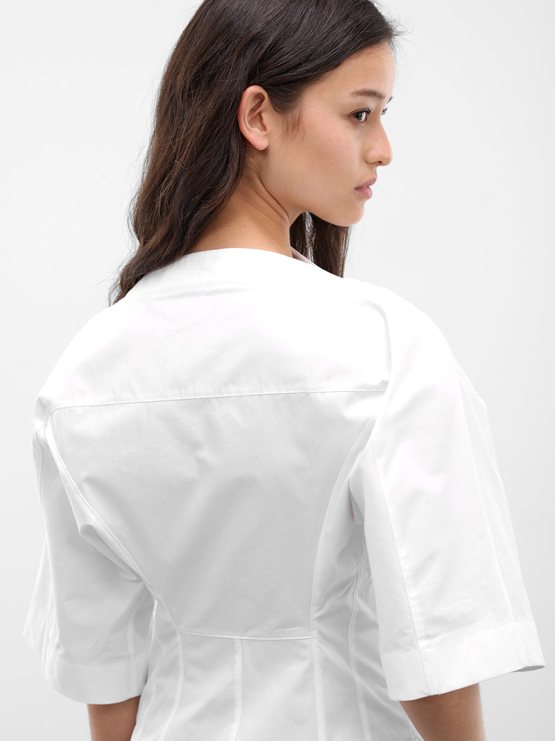 White Moisson Cotton Fitted Shirt (SHW00560AW00648-WHITE)