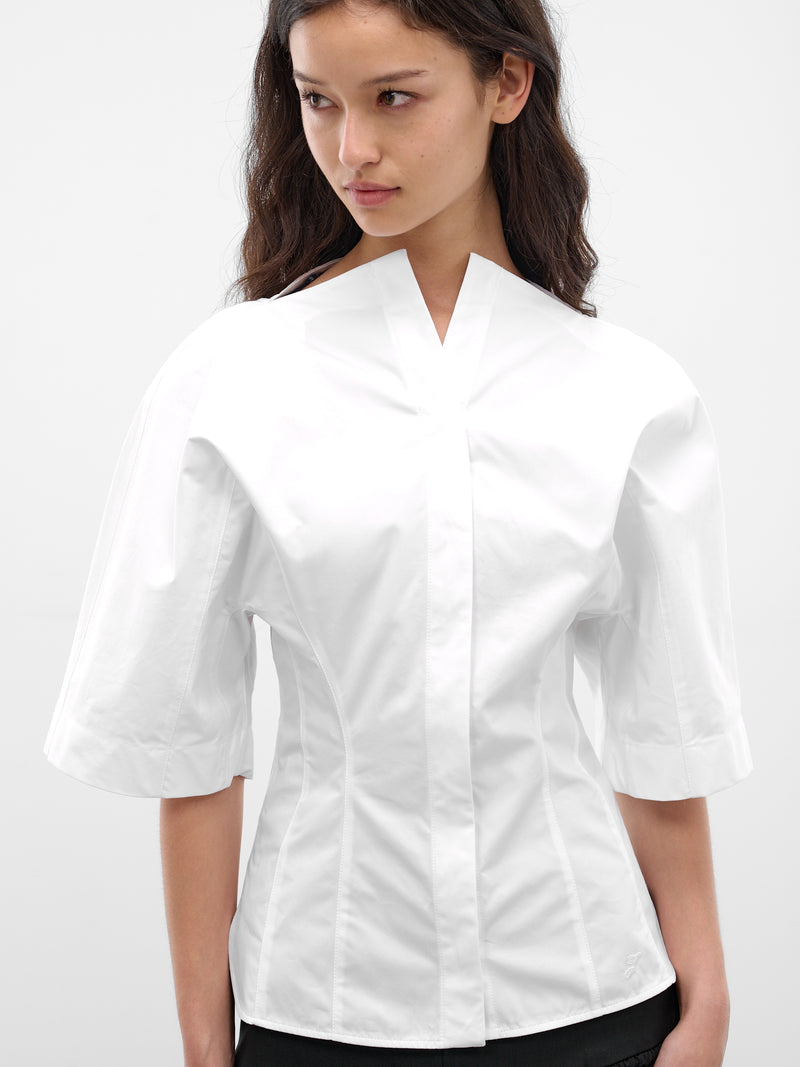 White Moisson Cotton Fitted Shirt (SHW00560AW00648-WHITE)