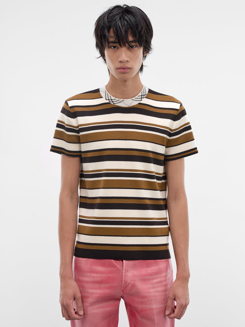 Brown Striped Simeon Tee (SIMEON-BROWN)