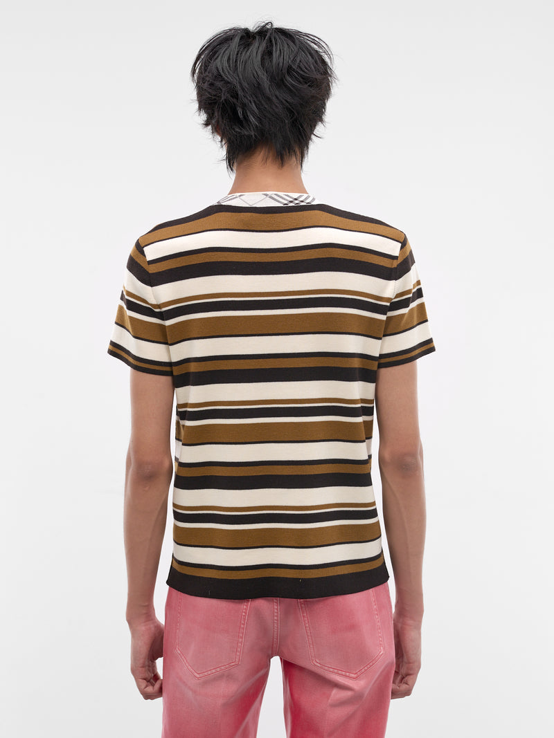 Brown Striped Simeon Tee (SIMEON-BROWN)