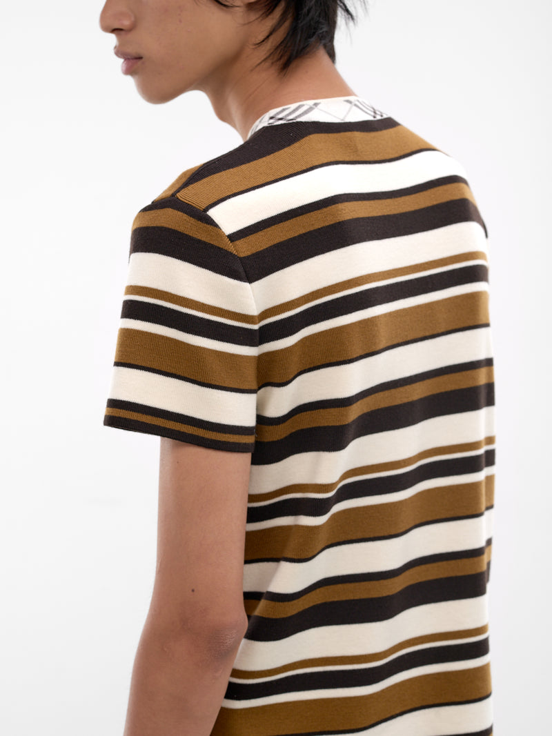 Brown Striped Simeon Tee (SIMEON-BROWN)