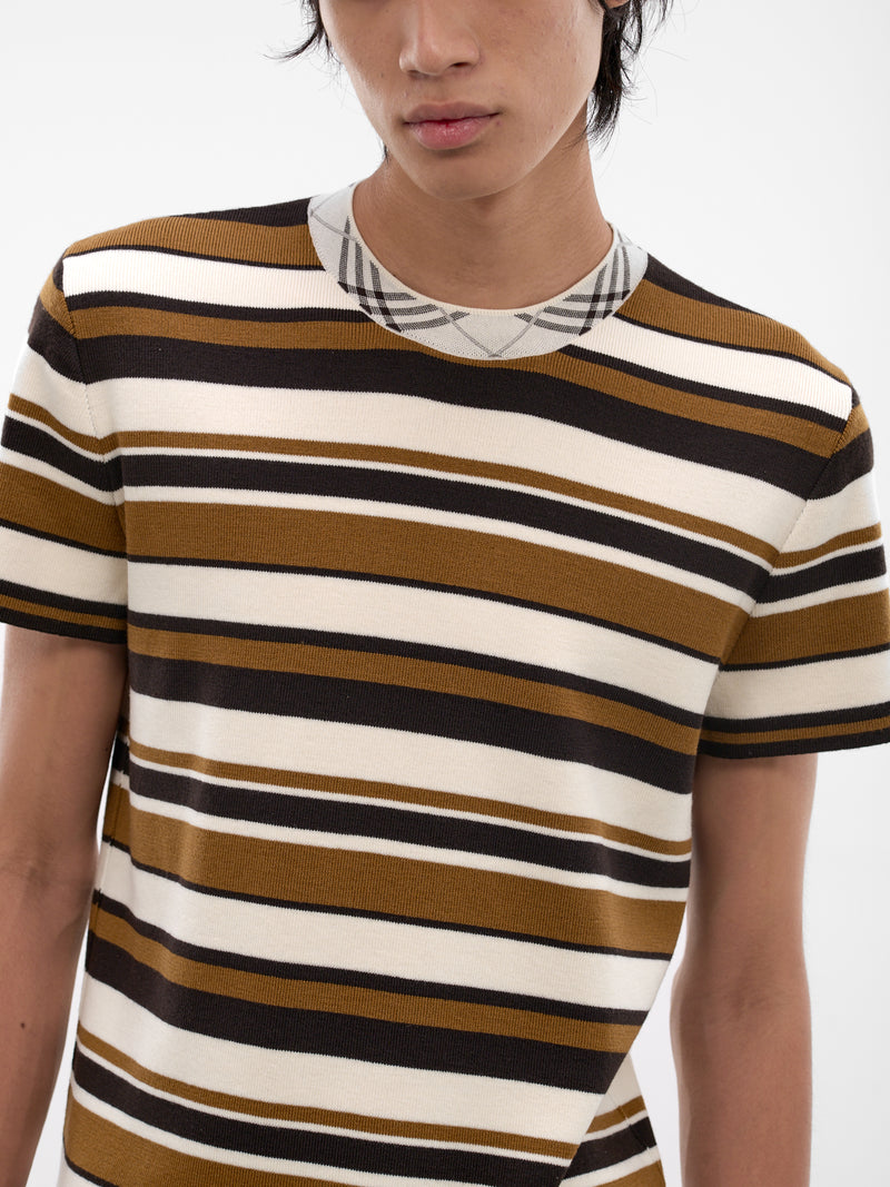 Brown Striped Simeon Tee (SIMEON-BROWN)