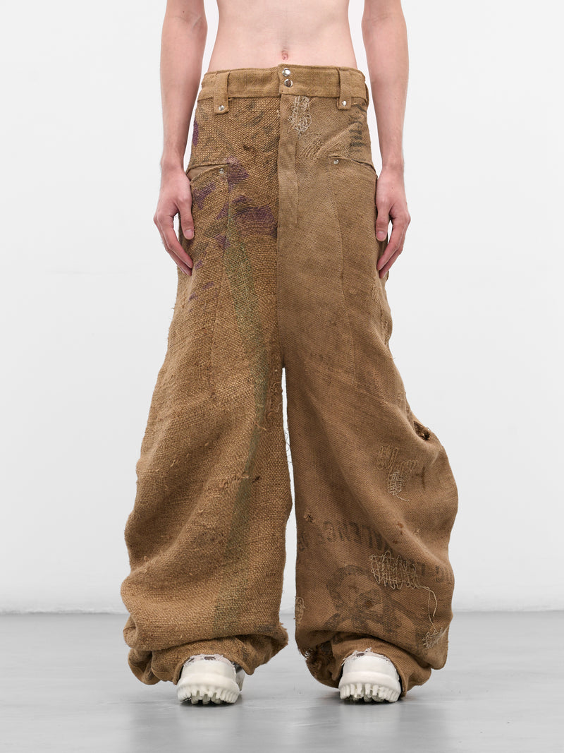 Brown Sirwal Upcycled Patchwork Trousers (SIRWAL-PANTS-BROWN)
