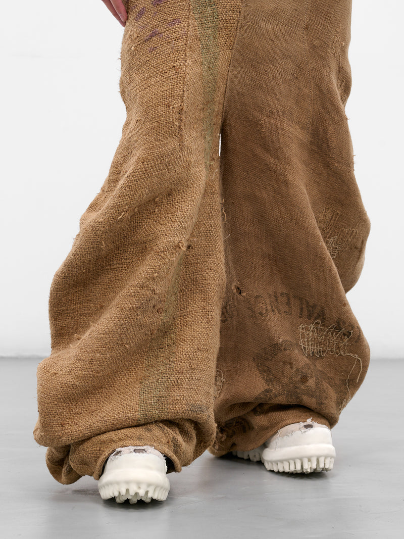 Brown Sirwal Upcycled Patchwork Trousers (SIRWAL-PANTS-BROWN)