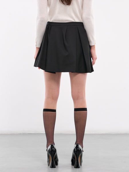 Irregular Pleated Skirt (SK02-WTT001-BLACK)