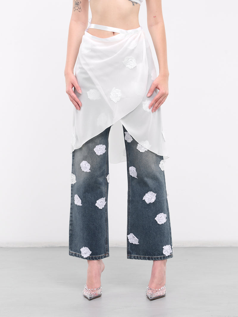 Polka Dot Wrap Skirt (SK024B-WHITE)