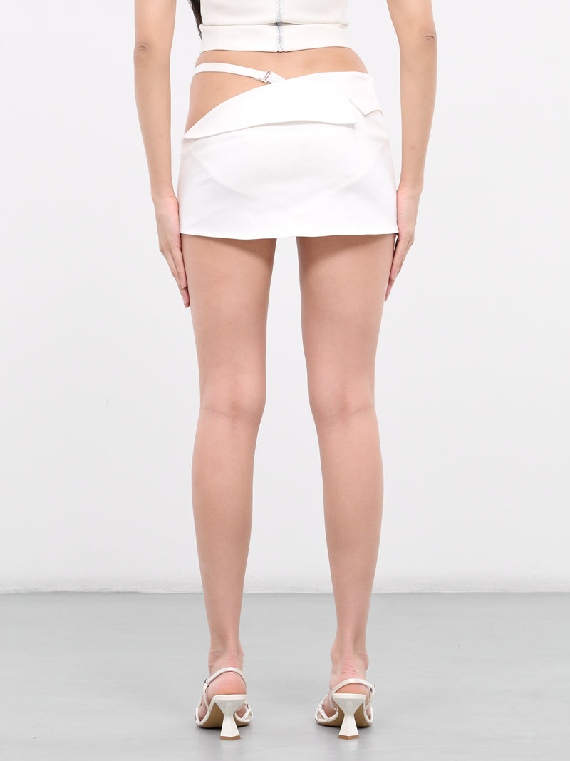 Paulette Lapel Mini Skirt (SK068-PAULETTE-VIRGIN-WHITE)