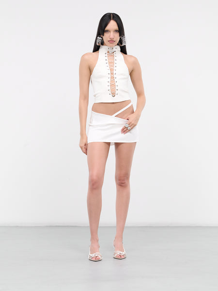 Paulette Lapel Mini Skirt (SK068-PAULETTE-VIRGIN-WHITE)