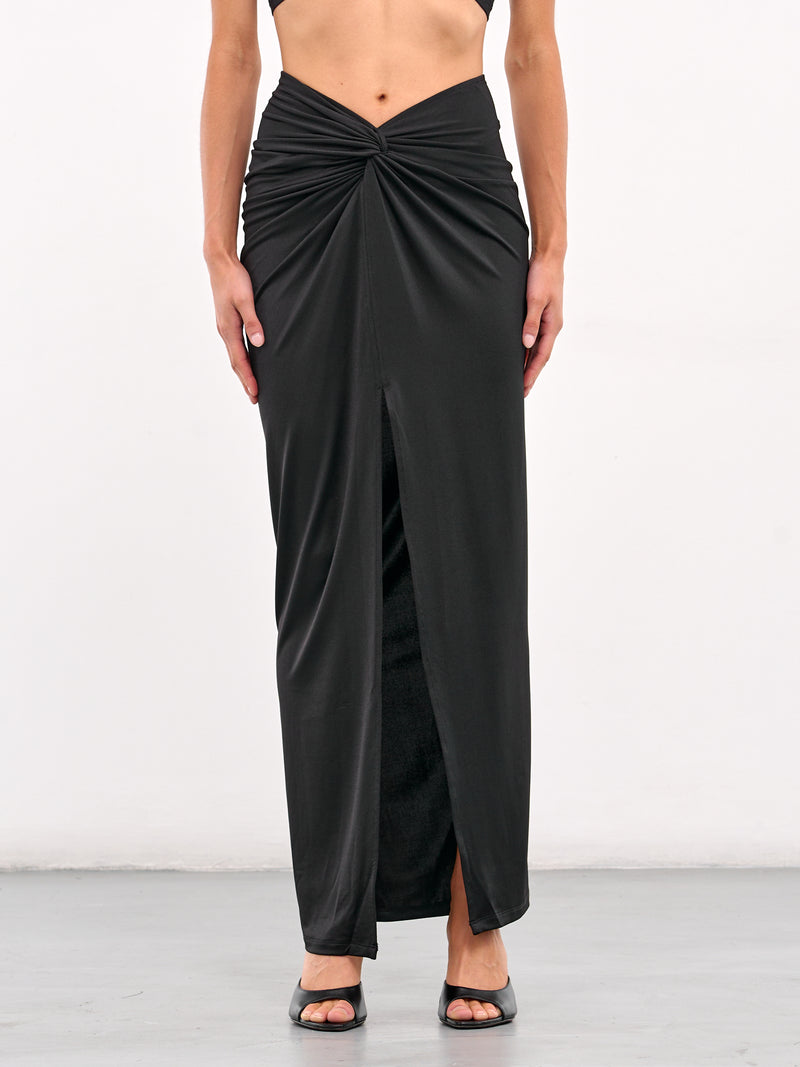 Twisted Maxi Skirt (SK07A1BL900-BLACK)