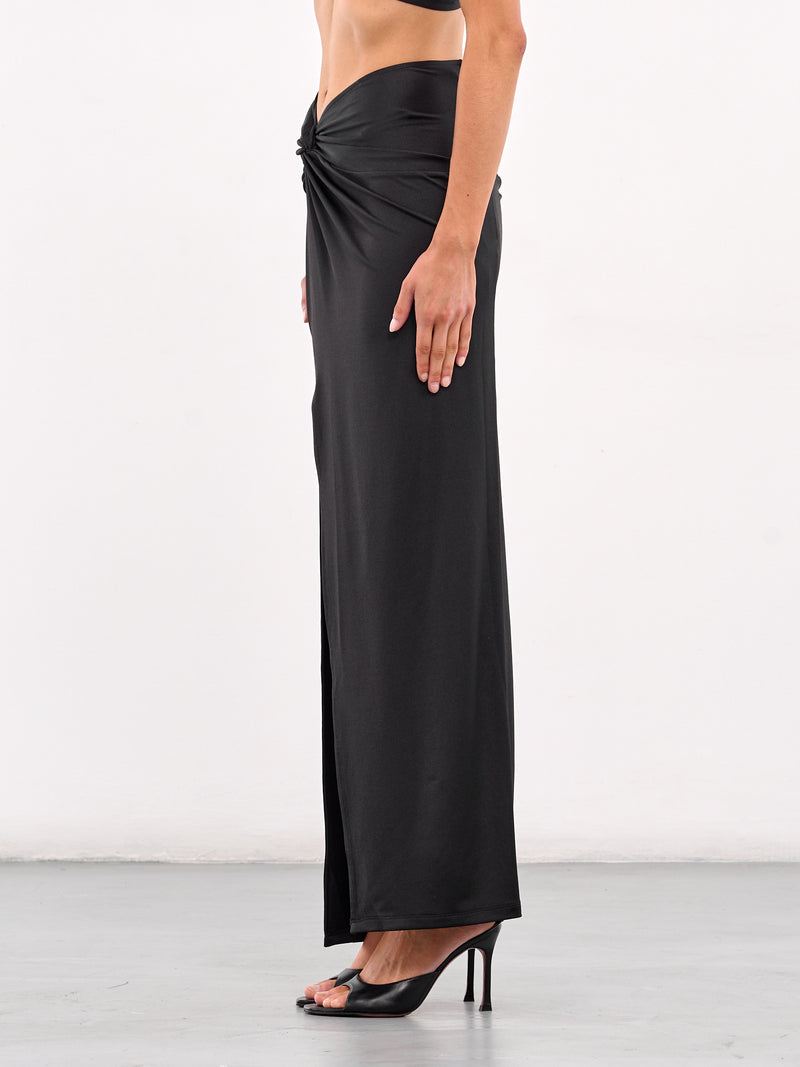 Twisted Maxi Skirt (SK07A1BL900-BLACK)