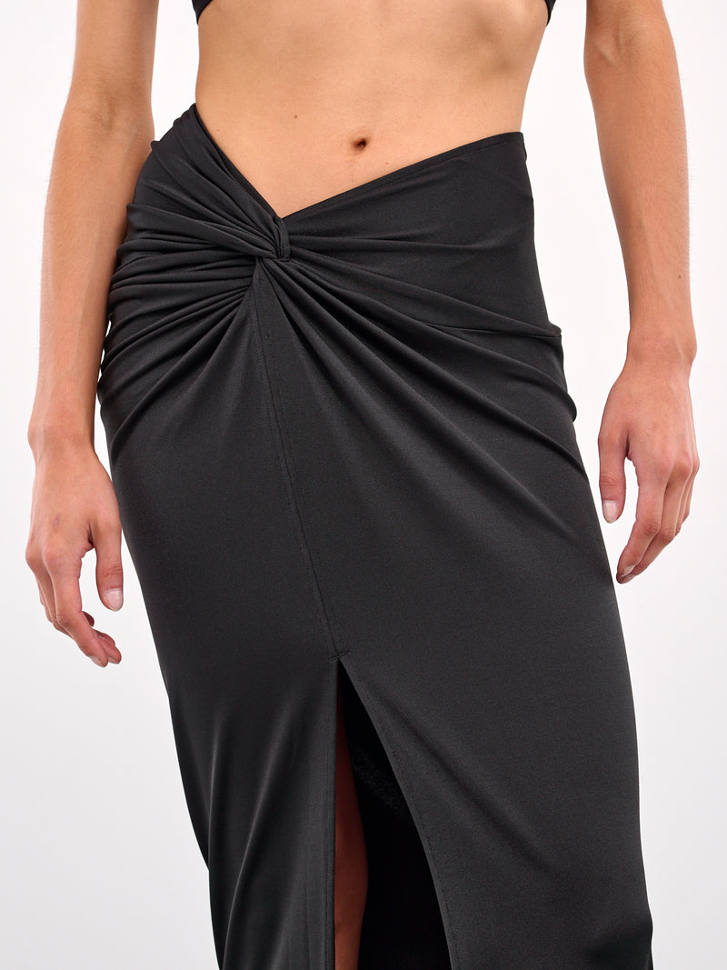 Twisted Maxi Skirt (SK07A1BL900-BLACK)