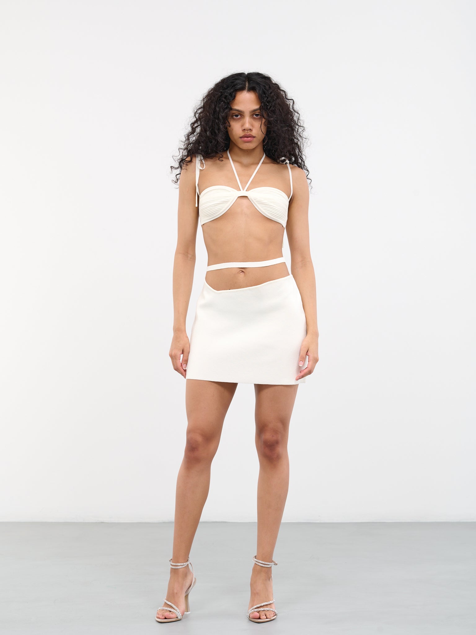 Cut-Out Knit Mini Skirt (SK11947268-0474-000-IVORY)