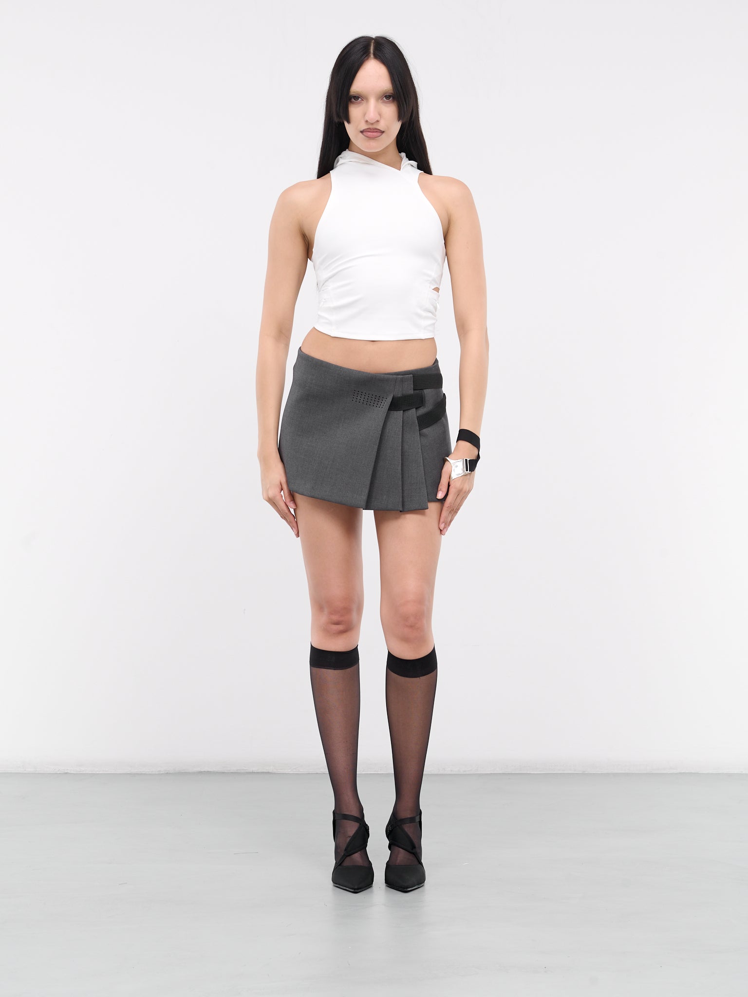 Pleated Wrap Skirt (SK2DG-DARK-GREY)