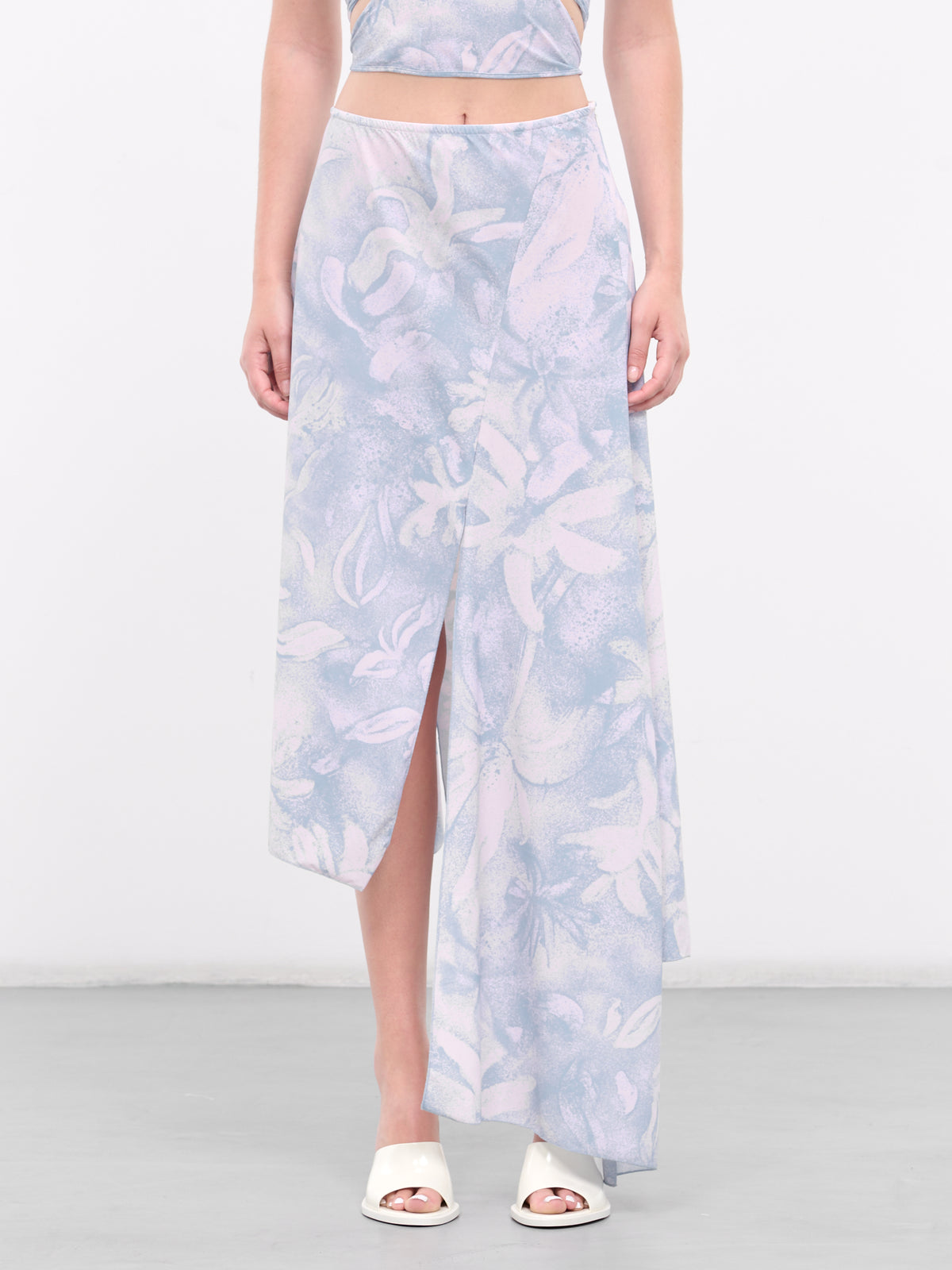 Shawl Skirt (SK50-2H-ROSA-BLUE-FLORAL-ASHES)