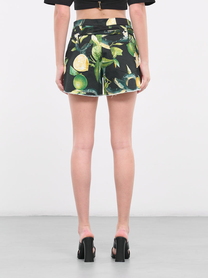 Lemon Print Shorts (SKJ208-DAI89-NERO)